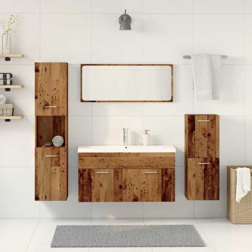 Ensemble de meubles salle de bain 5 pcs bois d'ingénierie - Photo n°3; ?>