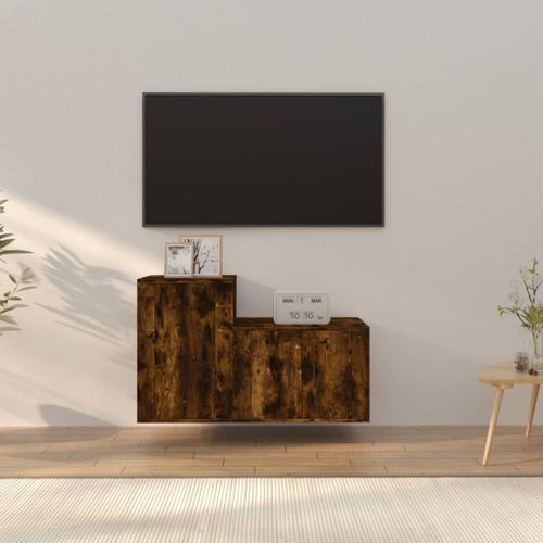 Ensemble de meubles TV 2 pcs Chêne fumé Bois d'ingénierie - Photo n°2; ?>