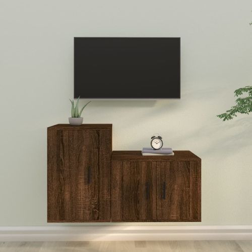 Ensemble de meubles TV 2 pcs Chêne marron Bois d'ingénierie - Photo n°2; ?>