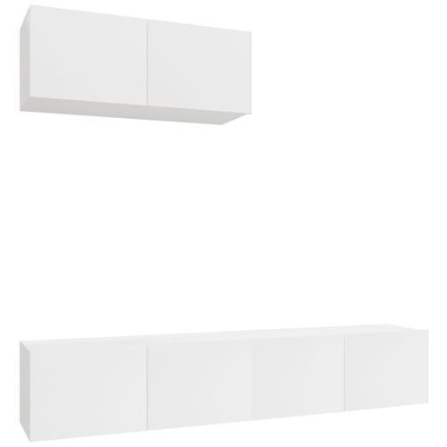 Ensemble de meubles TV 3 pcs Blanc brillant Bois d'ingénierie - Photo n°2; ?>