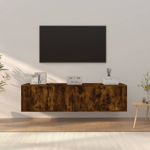 Ensemble de meubles TV 3 pcs Chêne fumé Bois d'ingénierie - Photo n°2; ?>