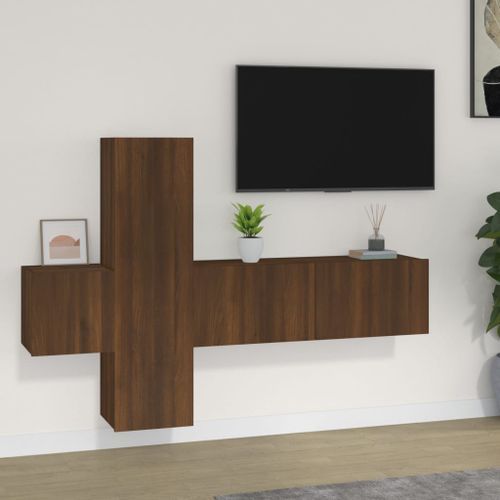 Ensemble de meubles TV 3 pcs Chêne marron Bois d'ingénierie - Photo n°2; ?>