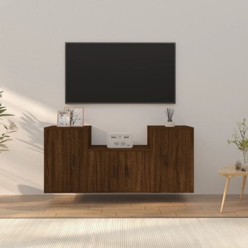 Ensemble de meubles TV 3 pcs Chêne marron Bois d'ingénierie - Photo n°2; ?>