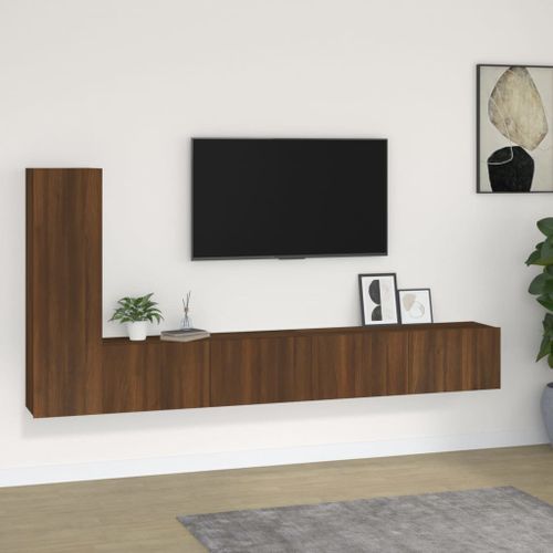 Ensemble de meubles TV 3 pcs Chêne marron Bois d'ingénierie - Photo n°2; ?>