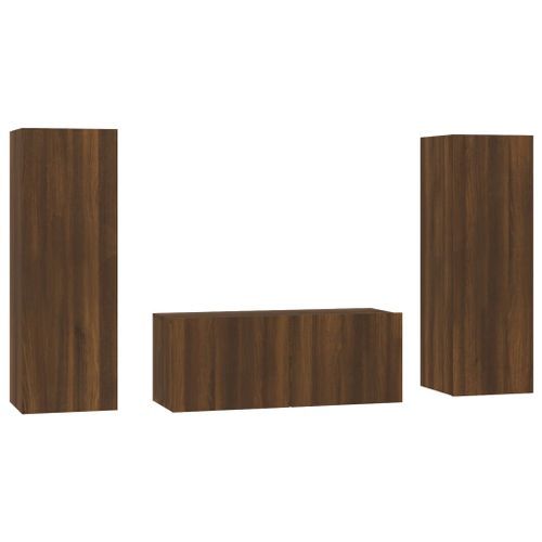 Ensemble de meubles TV 3 pcs Chêne marron Bois d'ingénierie - Photo n°2; ?>