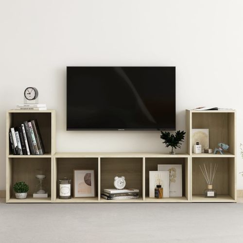 Ensemble de meubles TV 3 pcs Chêne sonoma 6 - Photo n°2; ?>