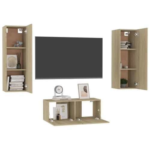 Ensemble de meubles TV 3 pcs Chêne sonoma 8 - Photo n°3; ?>