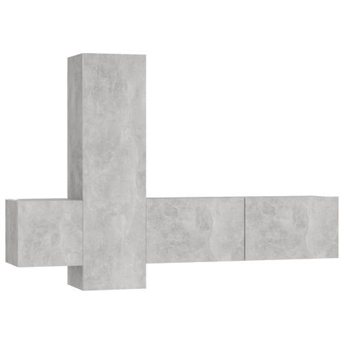 Ensemble de meubles TV 3 pcs Gris béton 4 - Photo n°2; ?>