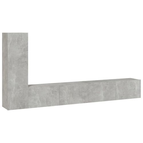 Ensemble de meubles TV 3 pcs Gris béton Bois d'ingénierie - Photo n°2; ?>