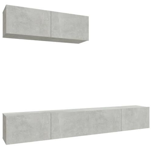 Ensemble de meubles TV 3 pcs Gris béton Bois d'ingénierie - Photo n°2; ?>