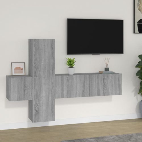 Ensemble de meubles TV 3 pcs Sonoma gris Bois d'ingénierie - Photo n°2; ?>