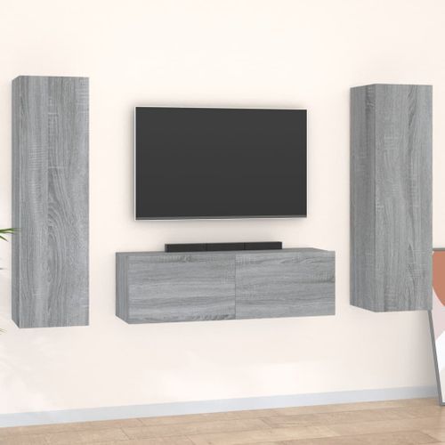 Ensemble de meubles TV 3 pcs Sonoma gris Bois d'ingénierie - Photo n°2; ?>