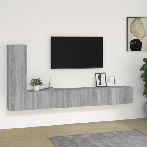 Ensemble de meubles TV 3 pcs Sonoma gris Bois d'ingénierie - Photo n°2; ?>