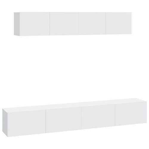 Ensemble de meubles TV 4 pcs Blanc Bois d'ingénierie - Photo n°2; ?>