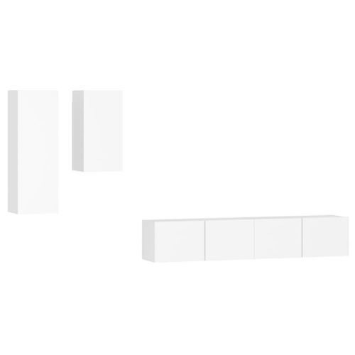 Ensemble de meubles TV 4 pcs Blanc Bois d'ingénierie - Photo n°2; ?>