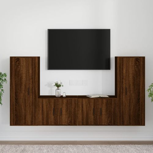 Ensemble de meubles TV 4 pcs Chêne marron Bois d'ingénierie - Photo n°2; ?>