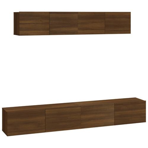 Ensemble de meubles TV 4 pcs Chêne marron Bois d'ingénierie - Photo n°2; ?>