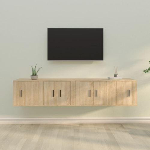 Ensemble de meubles TV 4 pcs Chêne sonoma Bois d'ingénierie - Photo n°2; ?>