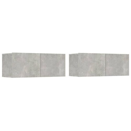 Ensemble de meubles TV 4 pcs Gris béton Bois d'ingénierie - Photo n°3; ?>