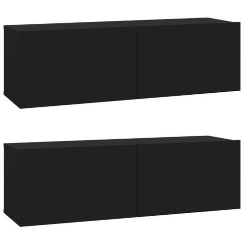 Ensemble de meubles TV 4 pcs Noir Bois d'ingénierie 2 - Photo n°3; ?>