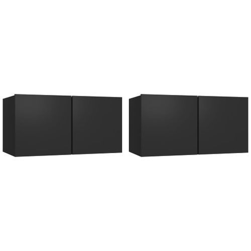 Ensemble de meubles TV 4 pcs Noir Bois d'ingénierie - Photo n°3; ?>