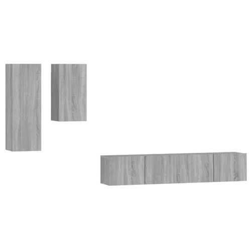 Ensemble de meubles TV 4 pcs Sonoma gris Bois d'ingénierie - Photo n°2; ?>