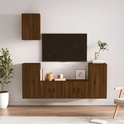 Ensemble de meubles TV 5 pcs Chêne marron Bois d'ingénierie - Photo n°2; ?>