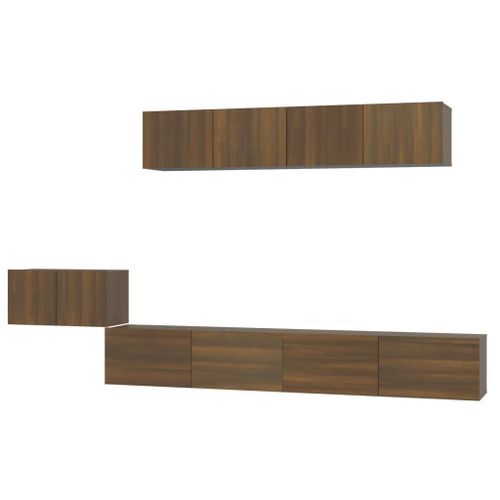 Ensemble de meubles TV 5 pcs Chêne marron Bois d'ingénierie - Photo n°2; ?>