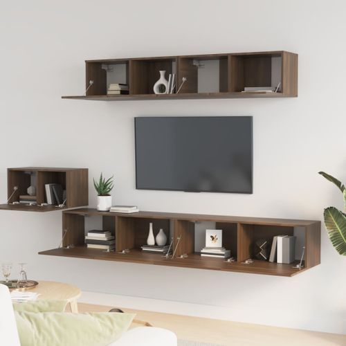 Ensemble de meubles TV 5 pcs Chêne marron Bois d'ingénierie - Photo n°3; ?>