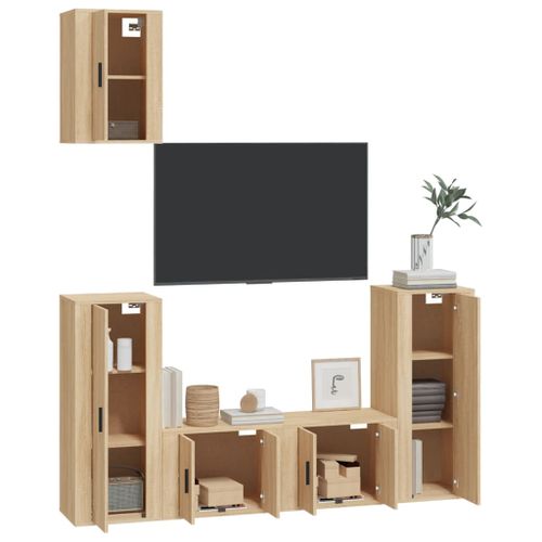 Ensemble de meubles TV 5 pcs Chêne sonoma Bois d'ingénierie - Photo n°3; ?>