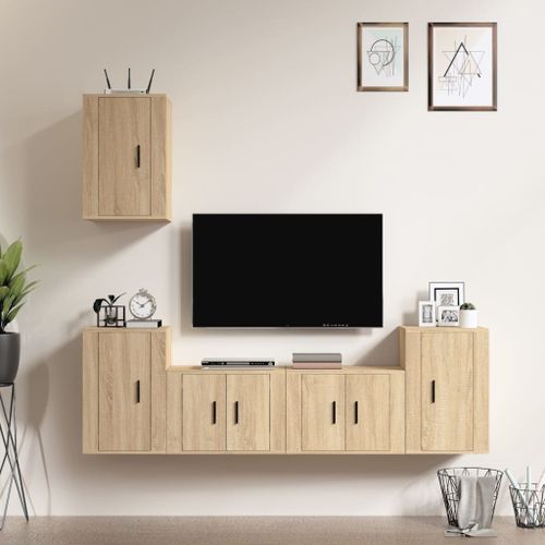 Ensemble de meubles TV 5 pcs Chêne sonoma Bois d'ingénierie - Photo n°2; ?>