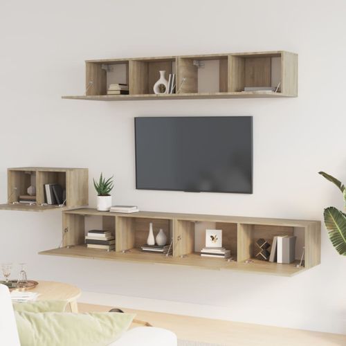 Ensemble de meubles TV 5 pcs Chêne sonoma Bois d'ingénierie - Photo n°3; ?>