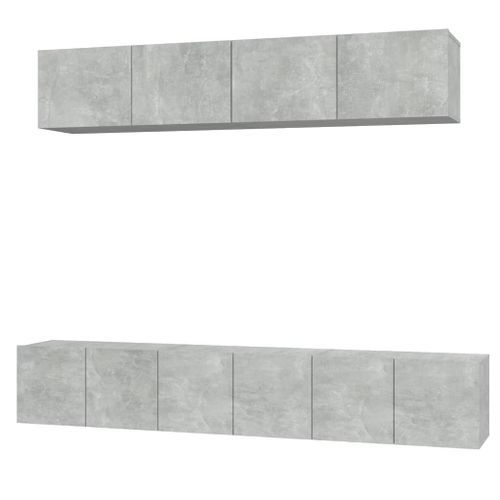 Ensemble de meubles TV 5 pcs Gris béton Bois d'ingénierie - Photo n°2; ?>