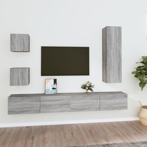 Ensemble de meubles TV 5 pcs Sonoma gris Bois d'ingénierie - Photo n°2; ?>