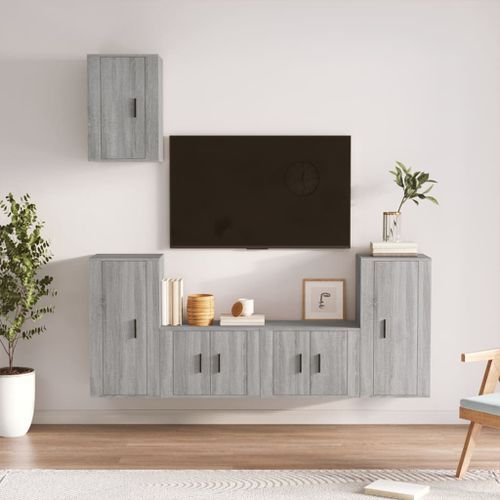 Ensemble de meubles TV 5 pcs Sonoma gris Bois d'ingénierie - Photo n°2; ?>