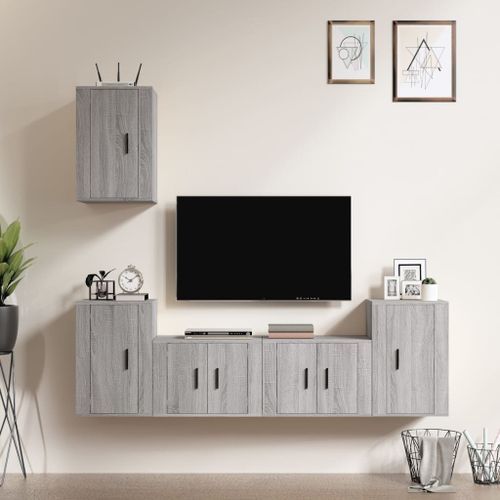 Ensemble de meubles TV 5 pcs Sonoma gris Bois d'ingénierie - Photo n°2; ?>