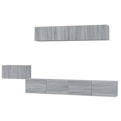 Ensemble de meubles TV 5 pcs Sonoma gris Bois d'ingénierie - Photo n°2; ?>