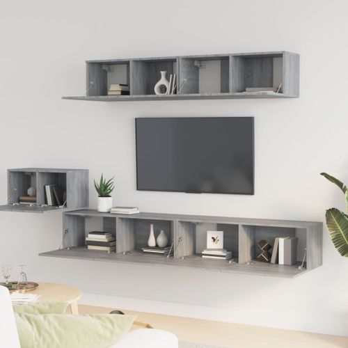 Ensemble de meubles TV 5 pcs Sonoma gris Bois d'ingénierie - Photo n°3; ?>