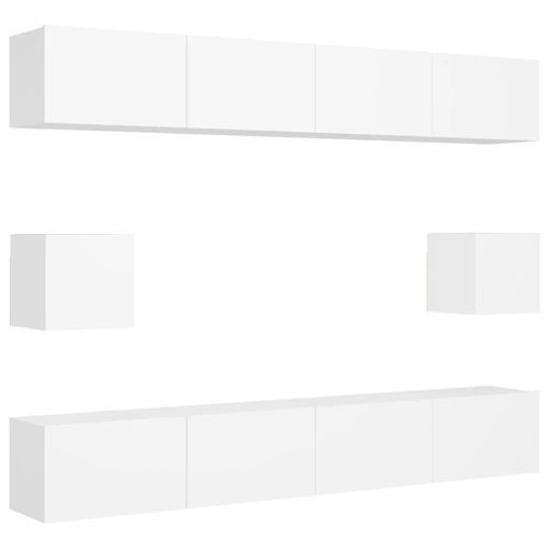 Ensemble de meubles TV 6 pcs Blanc 4 - Photo n°2; ?>