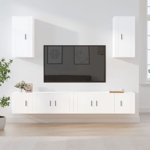 Ensemble de meubles TV 6 pcs Blanc Bois d'ingénierie - Photo n°2; ?>