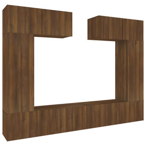 Ensemble de meubles TV 6 pcs Chêne marron Bois d'ingénierie - Photo n°2; ?>