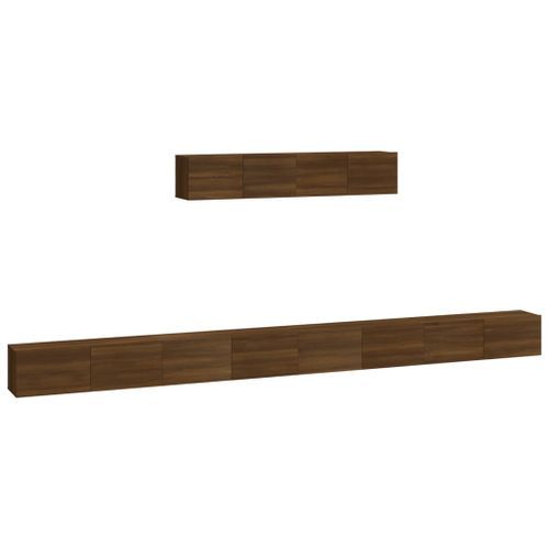 Ensemble de meubles TV 6 pcs Chêne marron Bois d'ingénierie - Photo n°2; ?>