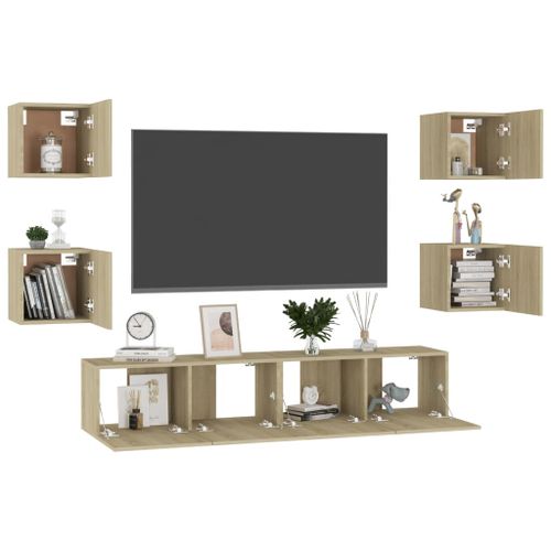 Ensemble de meubles TV 6 pcs Chêne sonoma 4 - Photo n°3; ?>