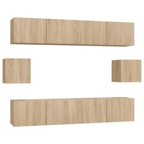 Ensemble de meubles TV 6 pcs Chêne sonoma Bois d'ingénierie - Photo n°2; ?>