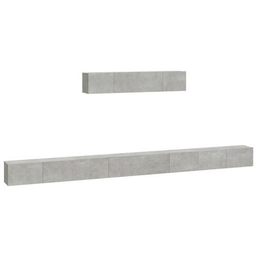 Ensemble de meubles TV 6 pcs Gris béton Bois d'ingénierie - Photo n°2; ?>