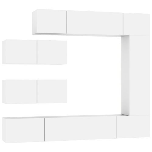 Ensemble de meubles TV 7 pcs Blanc Bois d'ingénierie - Photo n°2; ?>