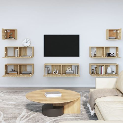 Ensemble de meubles TV 7 pcs Chêne sonoma Bois d'ingénierie - Photo n°3; ?>