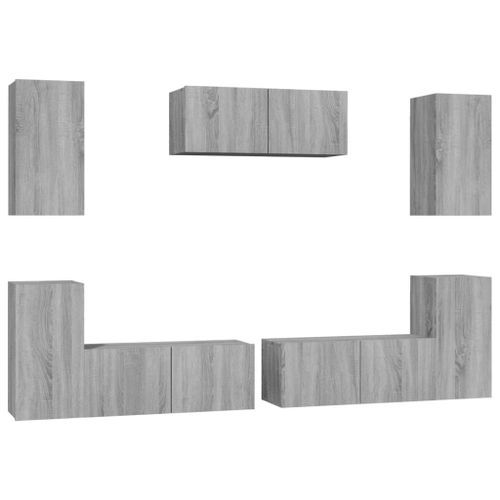 Ensemble de meubles TV 7 pcs Sonoma gris Bois d'ingénierie - Photo n°2; ?>