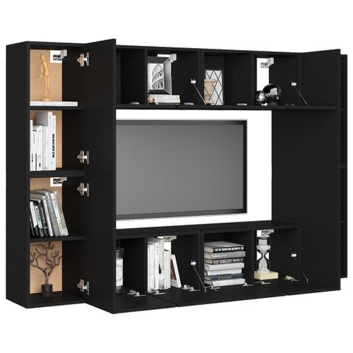 Ensemble de meubles TV 8 pcs Noir 8 - Photo n°3; ?>