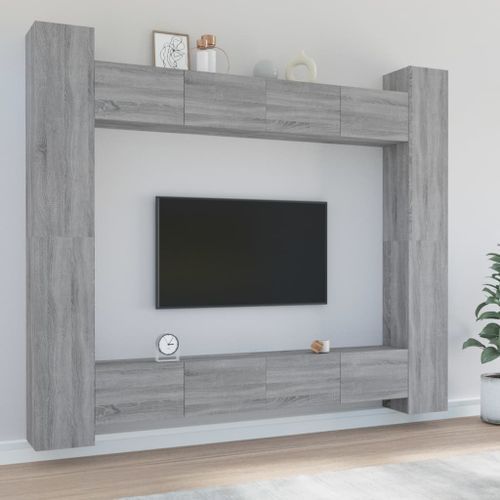 Ensemble de meubles TV 8 pcs Sonoma gris Bois d'ingénierie - Photo n°2; ?>